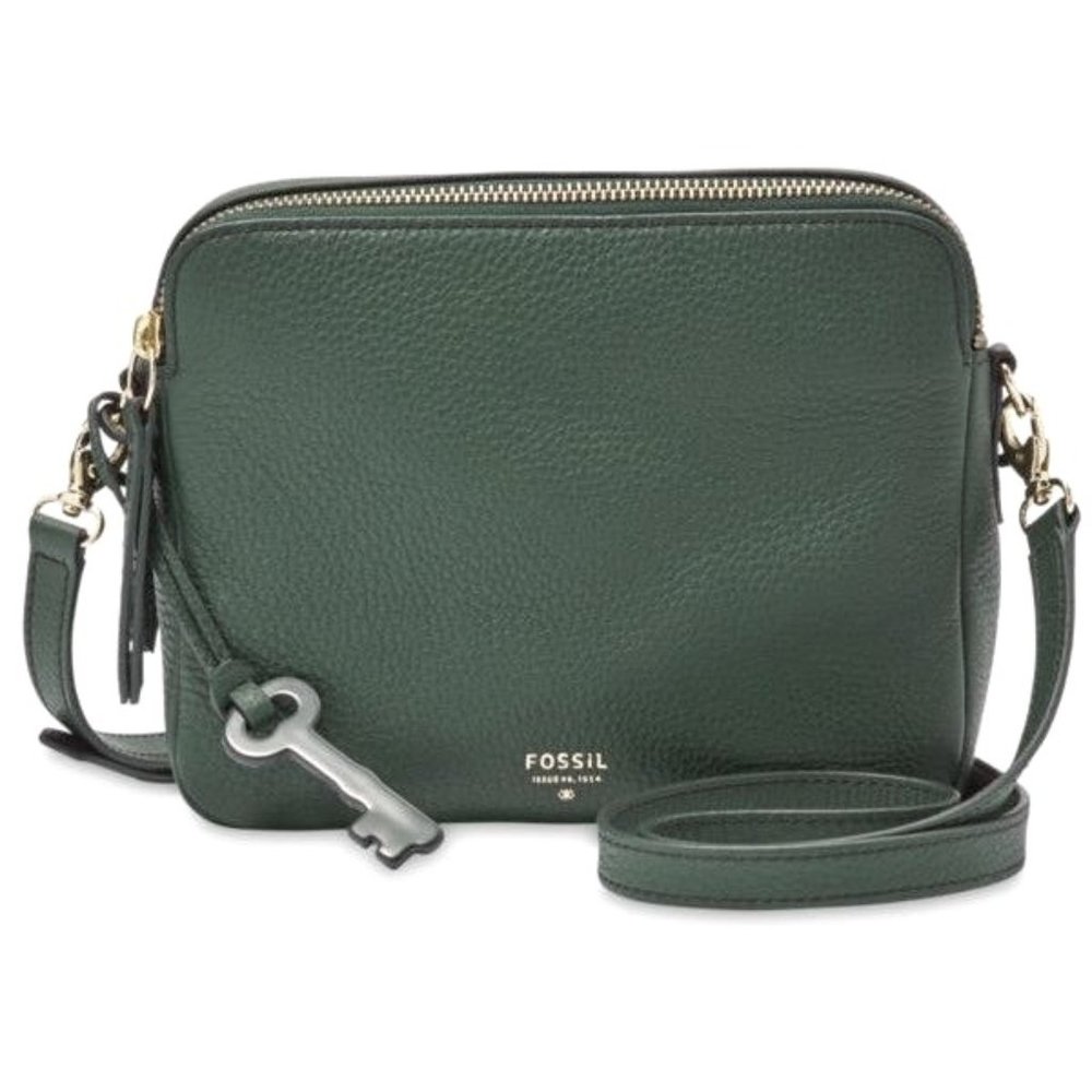 Fossil Sidney Leather Crossbody Hunter Green Bag